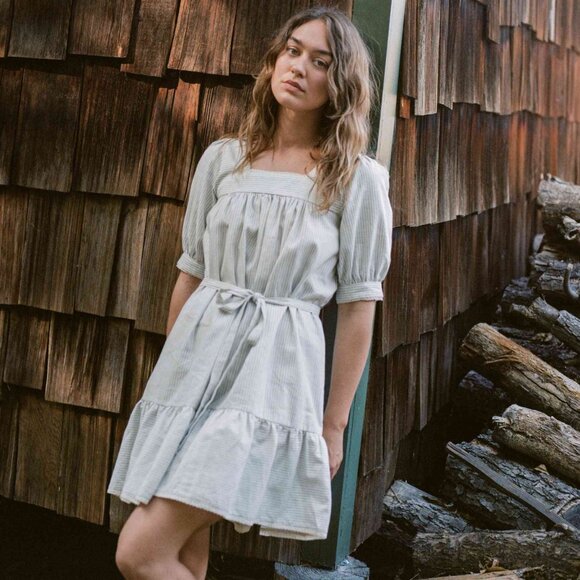 Christy Dawn Berkley Dress in Blue Harvest Stripe - Picture 1 of 6